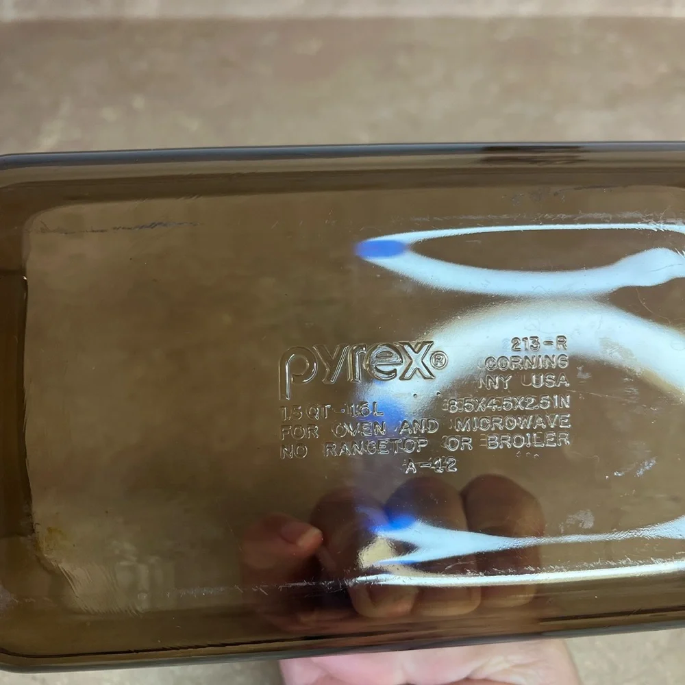 Pyrex Amber Glass Loaf Pan with Handles